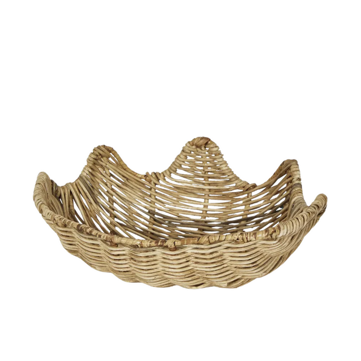 Clam Shell Rattan Small Natural