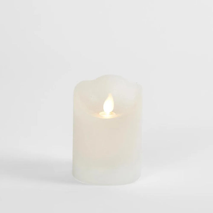 LED Battery Operated Wax Flameless Candle White 10cm