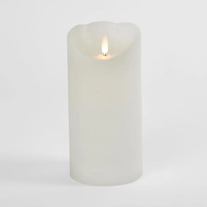 LED Battery Operated Wax Flameless Candle White 20cm