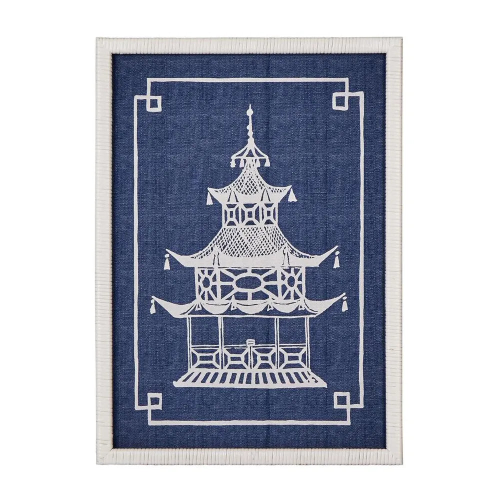 Pagoda Blue and White Wall Art B