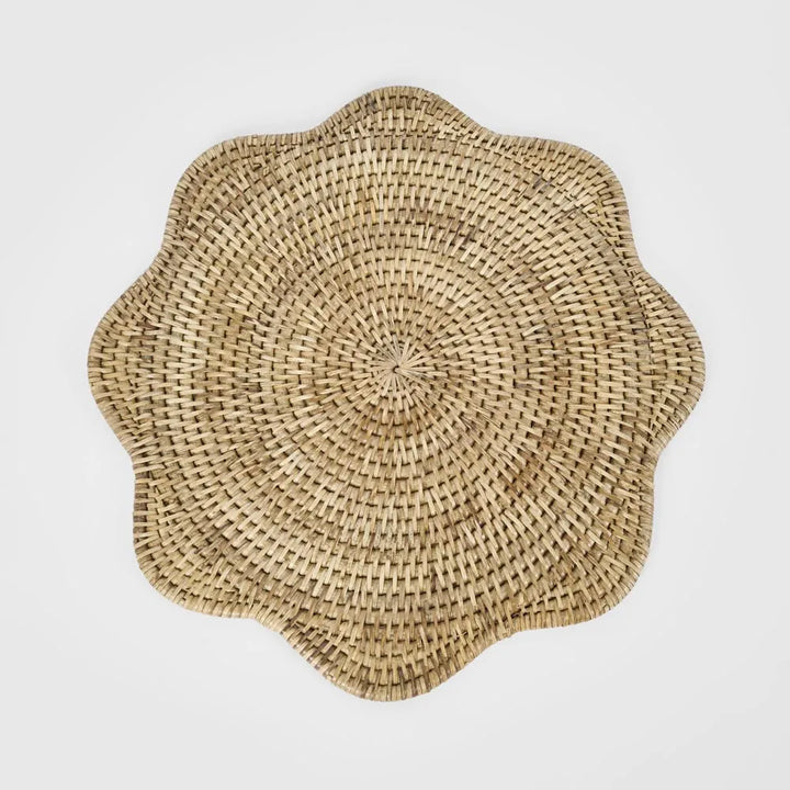 Paume Scallop Rattan Placemat Natural