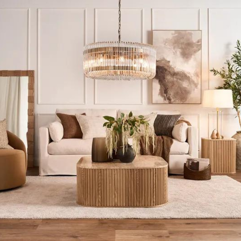 Clovelly Hamptons 3 Seat Sofa Natural Linen Blend