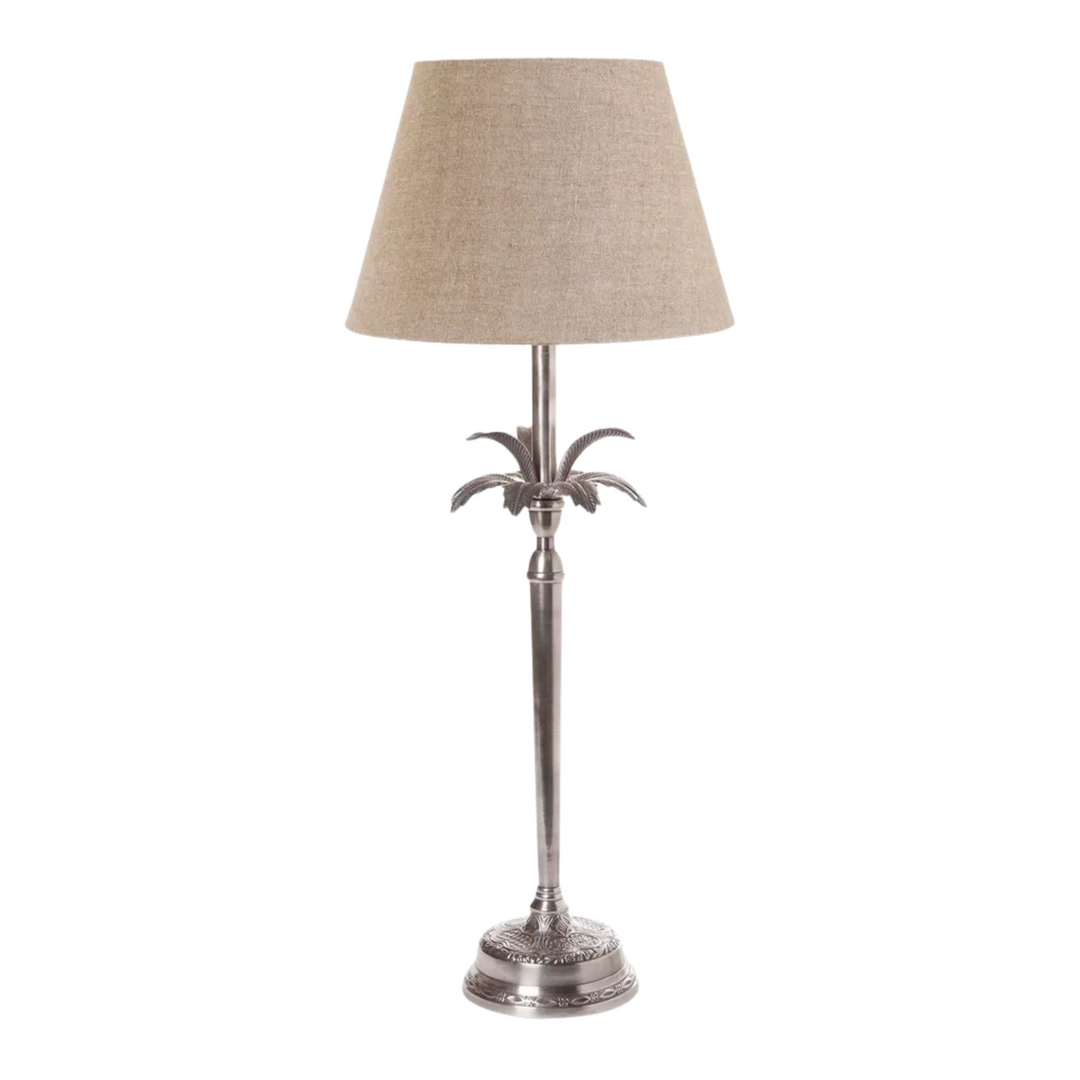 Casablanca Table Lamp Base Antique Silver