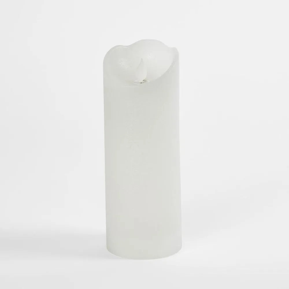 LED Battery Operated Wax Flameless Candle White 20cm