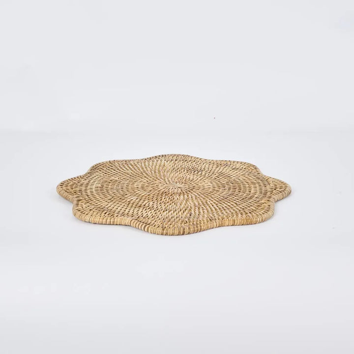 Paume Scallop Rattan Placemat Natural