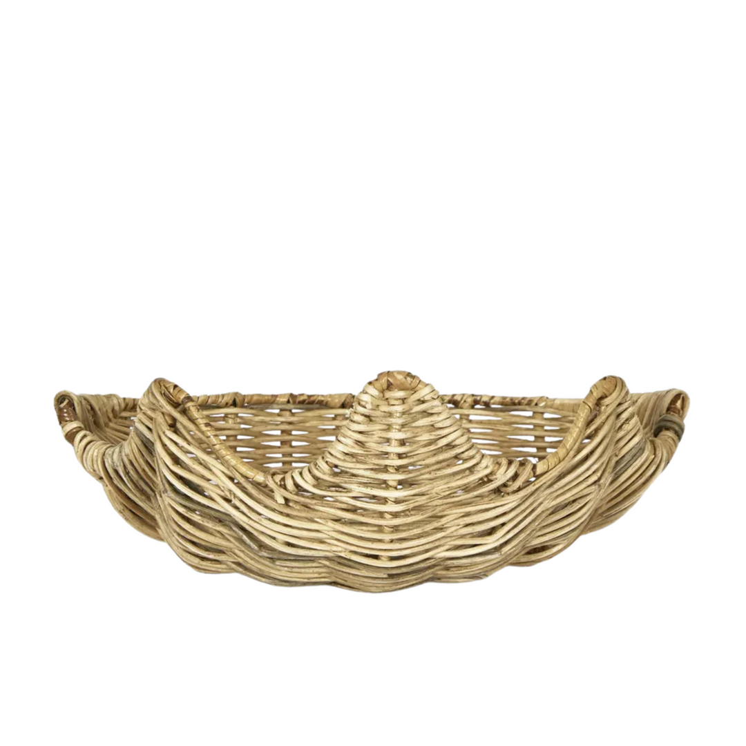 Clam Shell Rattan Small Natural