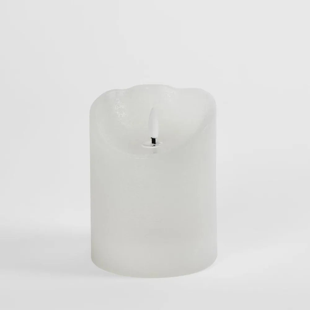 LED Battery Operated Wax Flameless Candle White 12.5cm
