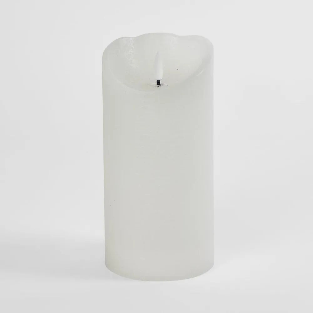 LED Battery Operated Wax Flameless Candle White 20cm