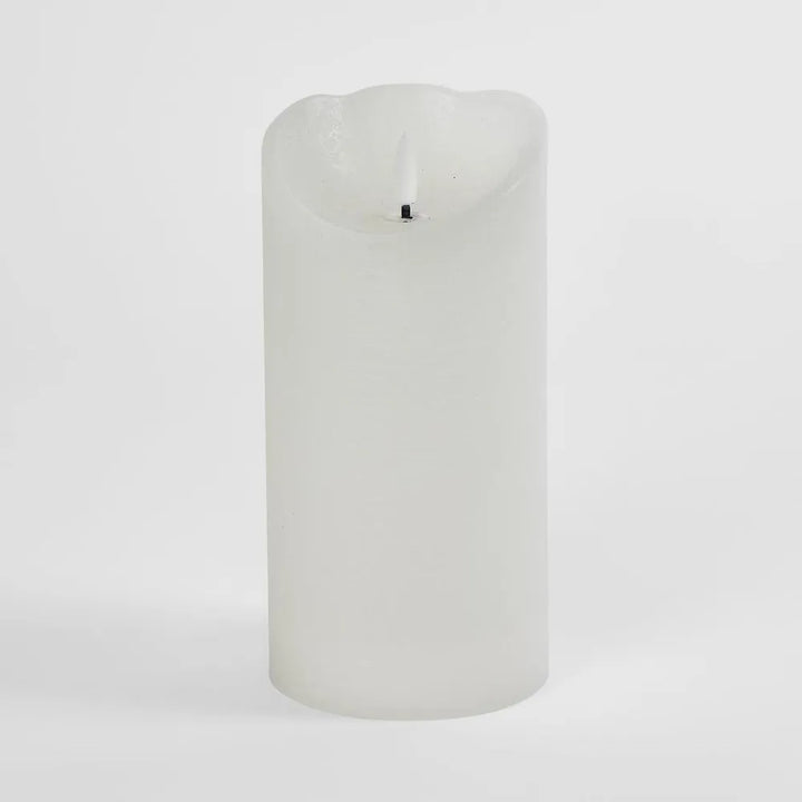 LED Battery Operated Wax Flameless Candle White 20cm