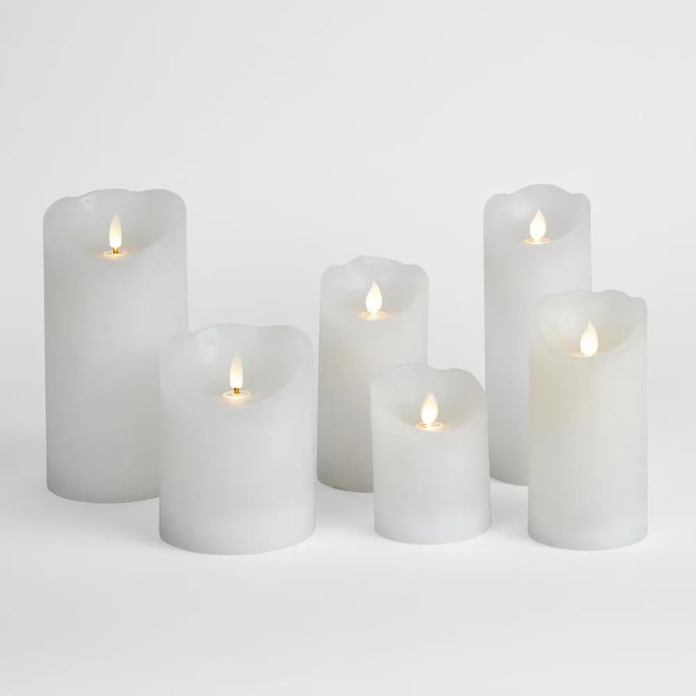 LED Battery Operated Wax Flameless Candle White 20cm