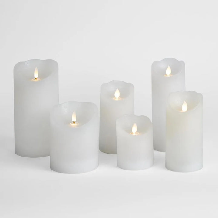 LED Battery Operated Wax Flameless Candle White 20cm
