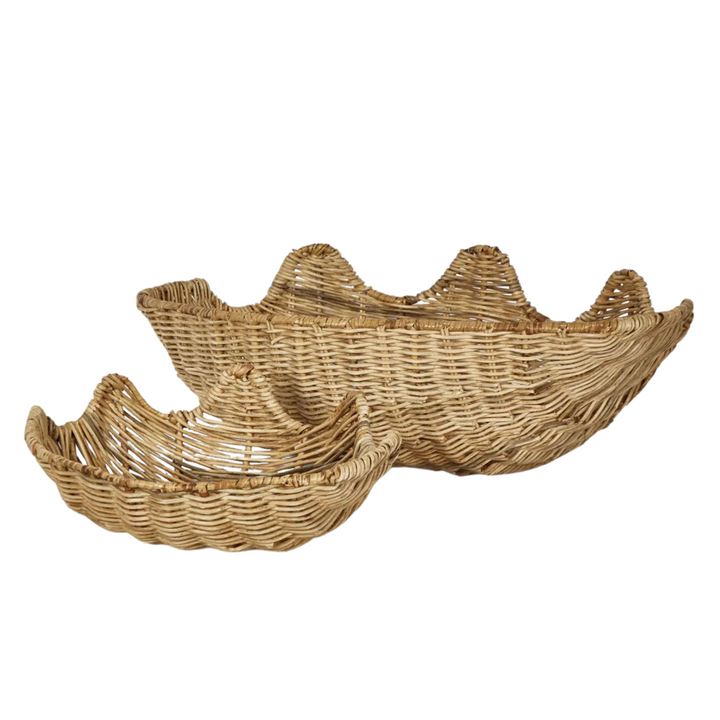 Clam Shell Rattan Small Natural