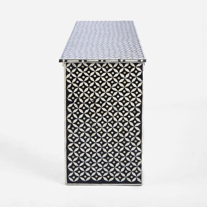 Stella Bone Inlay Console Table Black/White