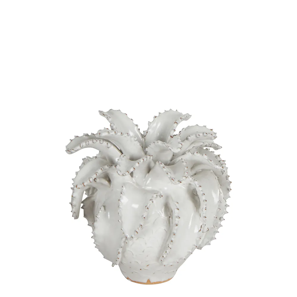 Pineapple Ceramic Sculpture Small White $