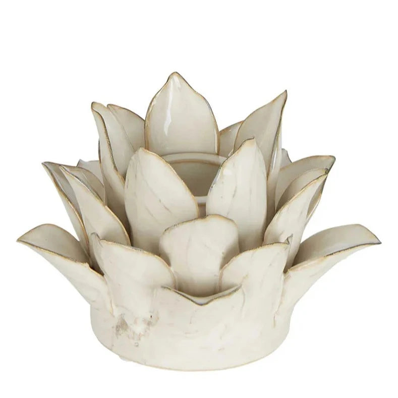 Celia Ceramic Flower Tea Light Holder Short