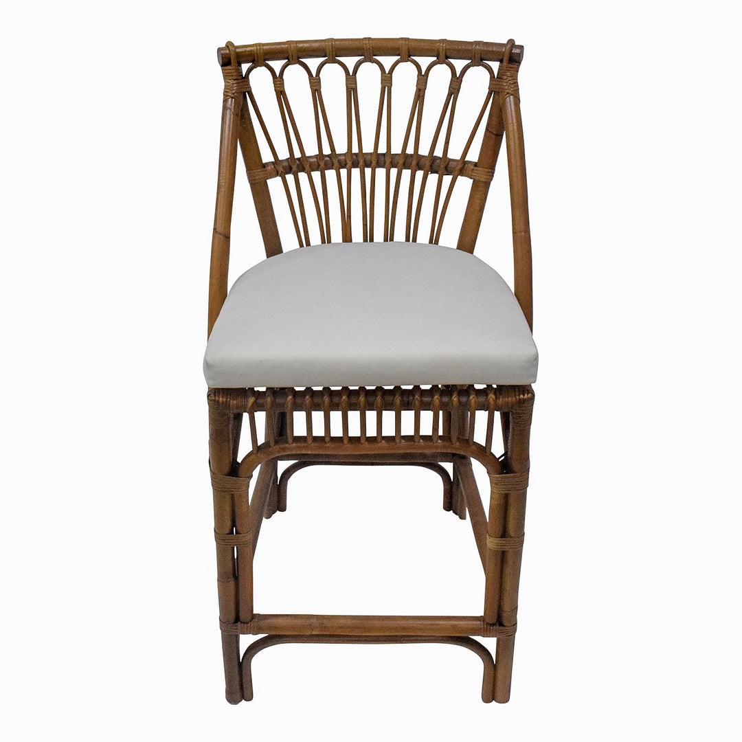 Cayman Rattan Hamptons Barstool Natural W/Cream Cushions & Footrest