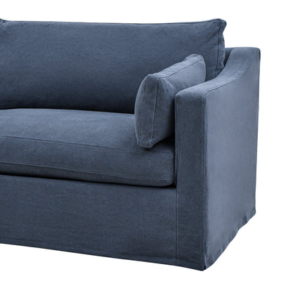 Clovelly Hamptons 3 Seat Sofa Navy Linen Blend