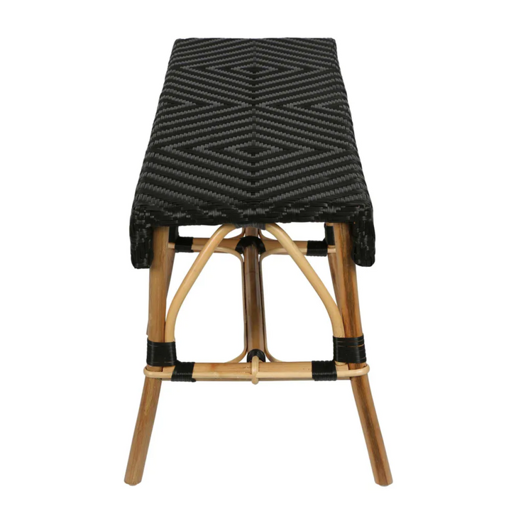 Missoli Rattan Bench Black - Outdoor Undercover