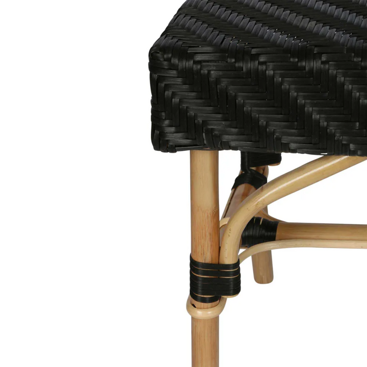 Missoli Rattan Bench Black - Outdoor Undercover