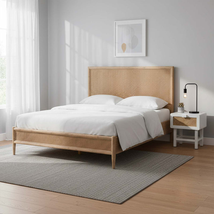 Bayview Queen Bed Natural Whitewash