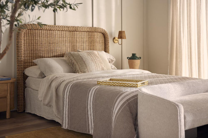Long Island Queen Rattan Bedhead