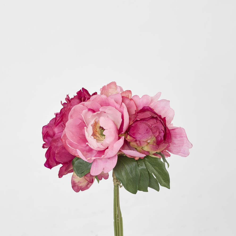 Peony Bouquet Mixed 30cm Fuchsia & Pink
