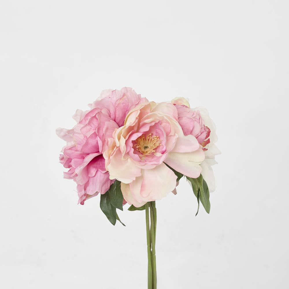 Peony Bouquet Mixed 30cm Light Pink