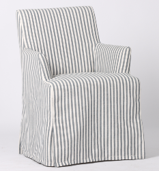 Clifton Dining Chair w/Arms Slip Cover Blue Stripe
