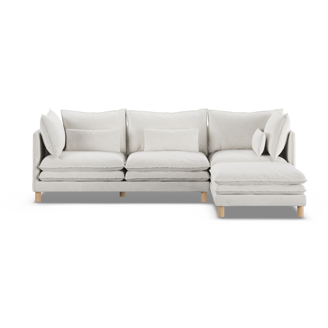Aura 3 Seater with Chaise White