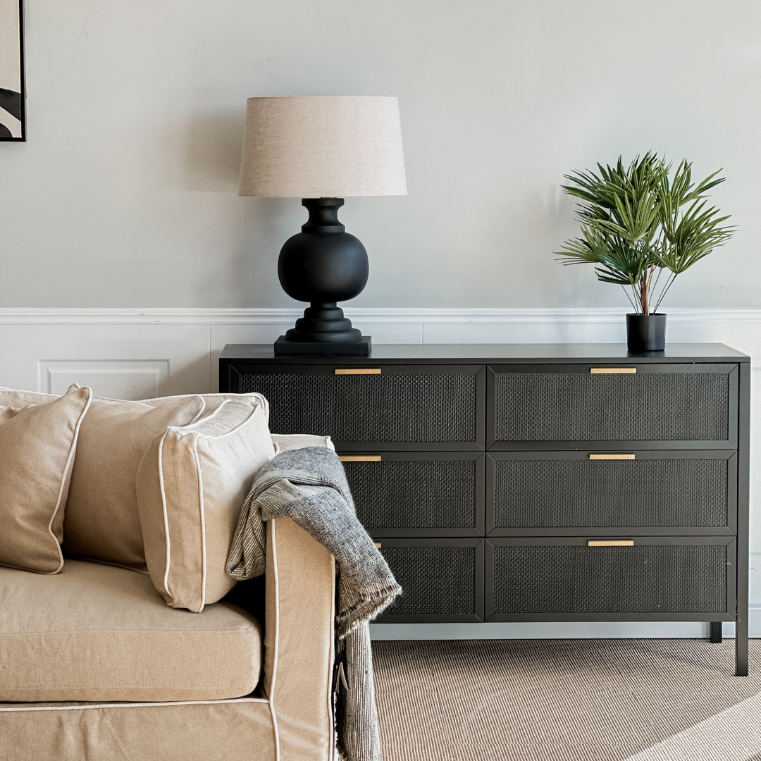 Santorini Dresser 6 Drawer Black
