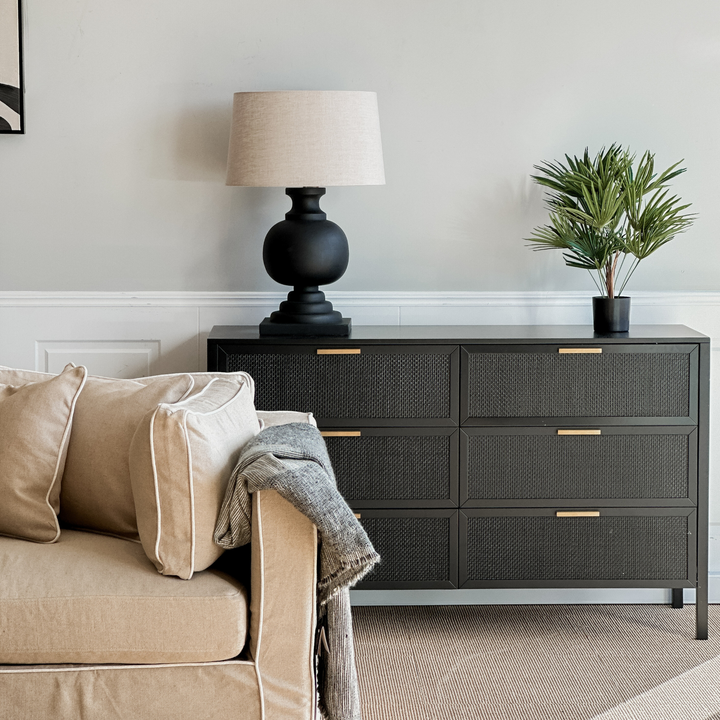 Santorini Dresser 6 Drawer Black