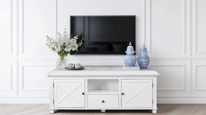 Sorrento Media Unit White - OneWorld Collection