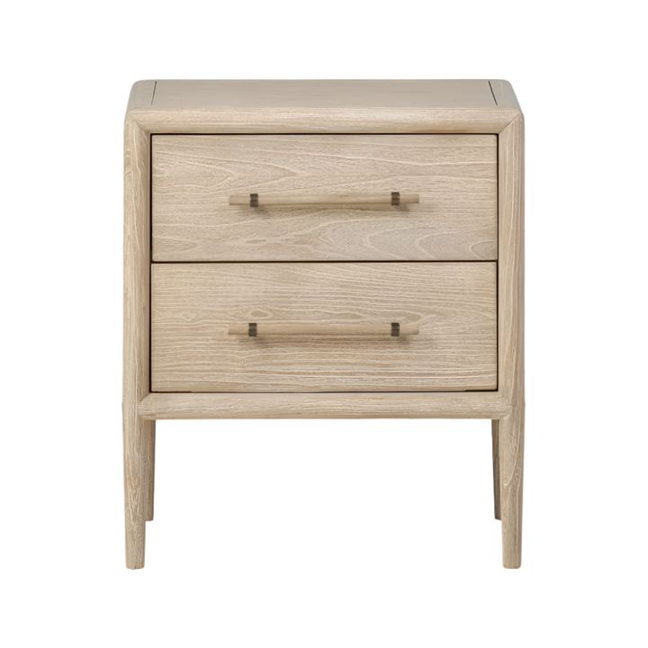 Bayview Bedside 2 Drawer Natural Whitewash