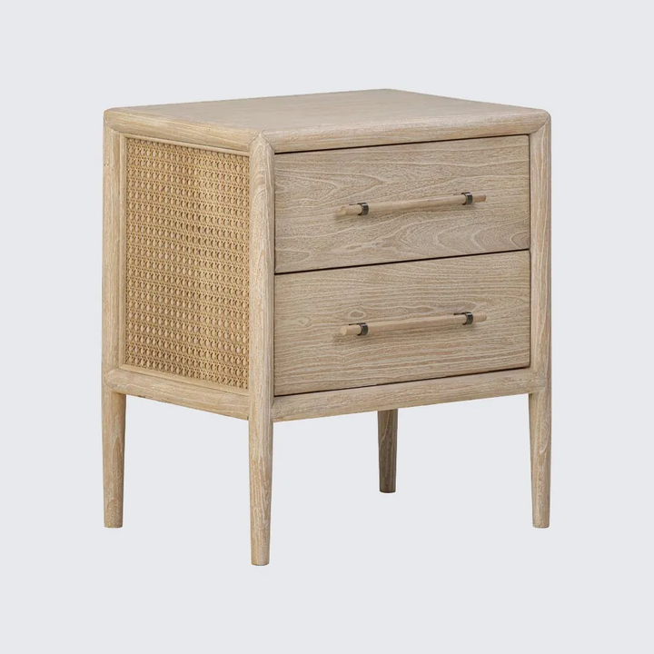 Bayview Bedside 2 Drawer Natural Whitewash