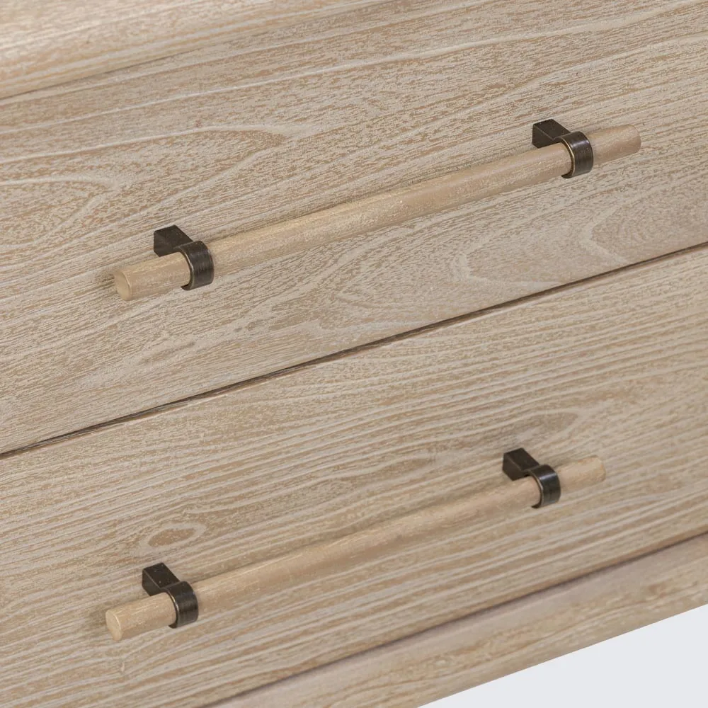 Bayview Bedside 2 Drawer Natural Whitewash