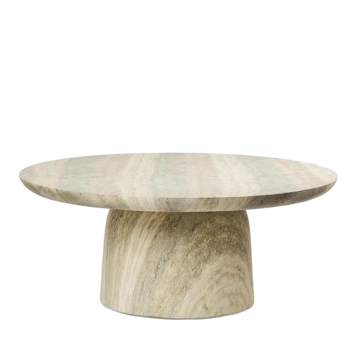 Parisi Round Coffee Table Grey Travertine Look - Outdoor