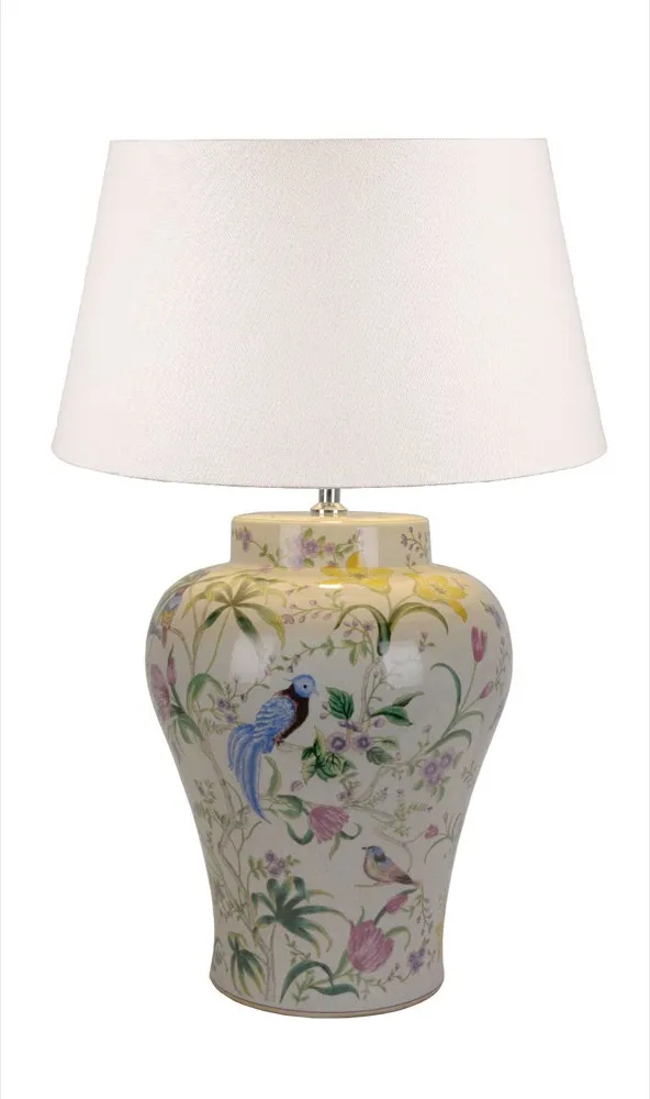 Raffles Bird Ceramic Table Lamp Base White - Base Only