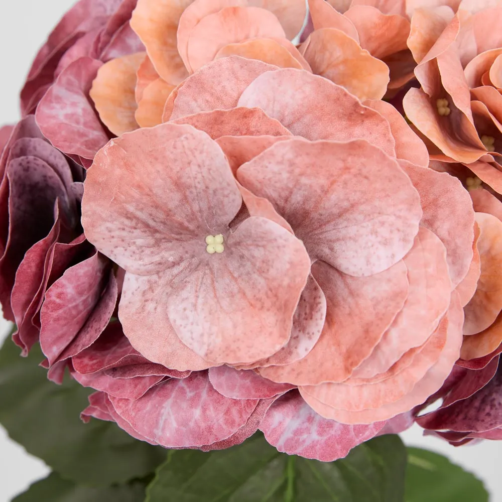 Real Touch Hydrangea 64cm Dark Rust