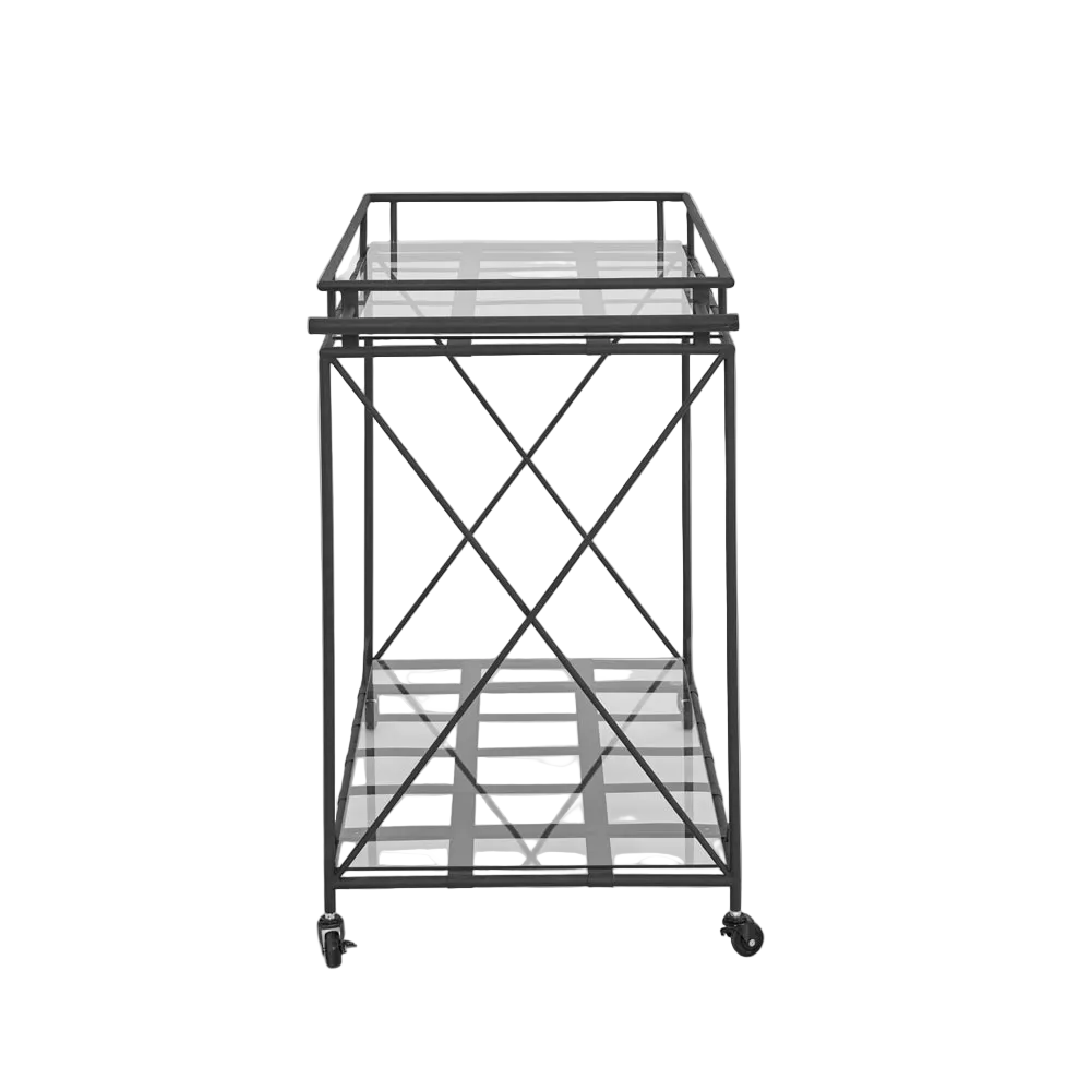 Sheffield Bar Cart Outdoor Iron & Glass
