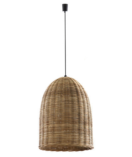 Rattan bell pendant deals light