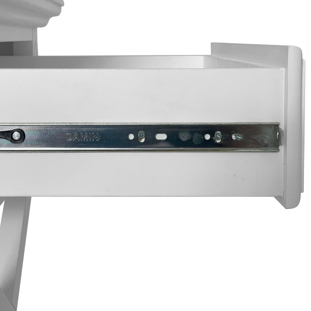 Sorrento Cross Leg Hamptons Side Table W/Drawer White