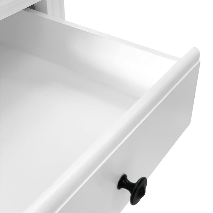 Sorrento Cross Leg Hamptons Side Table W/Drawer White