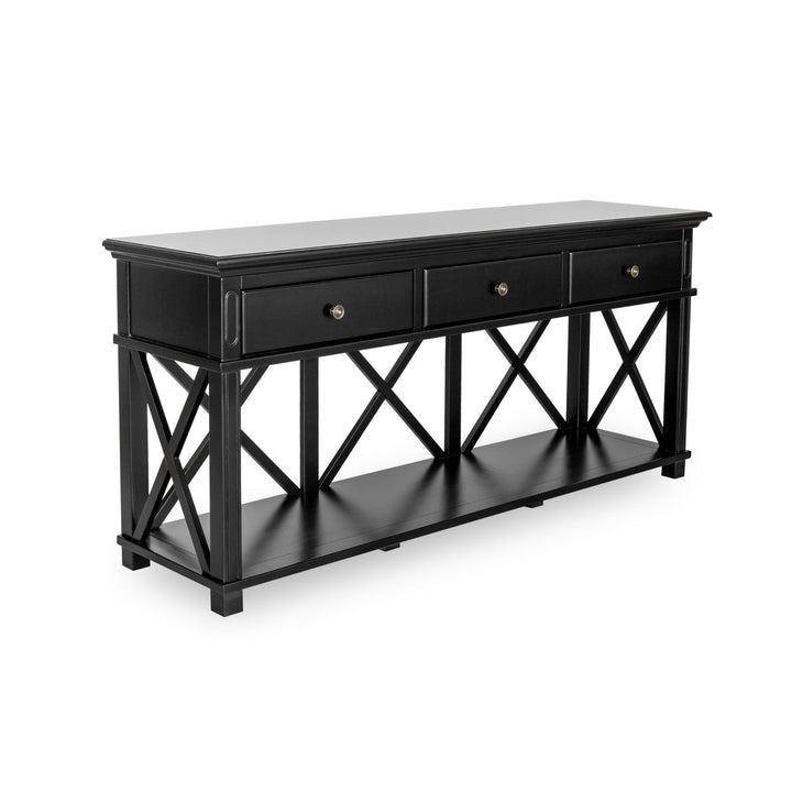 Sorrento Black 3 Drawer Console - OneWorld Collection