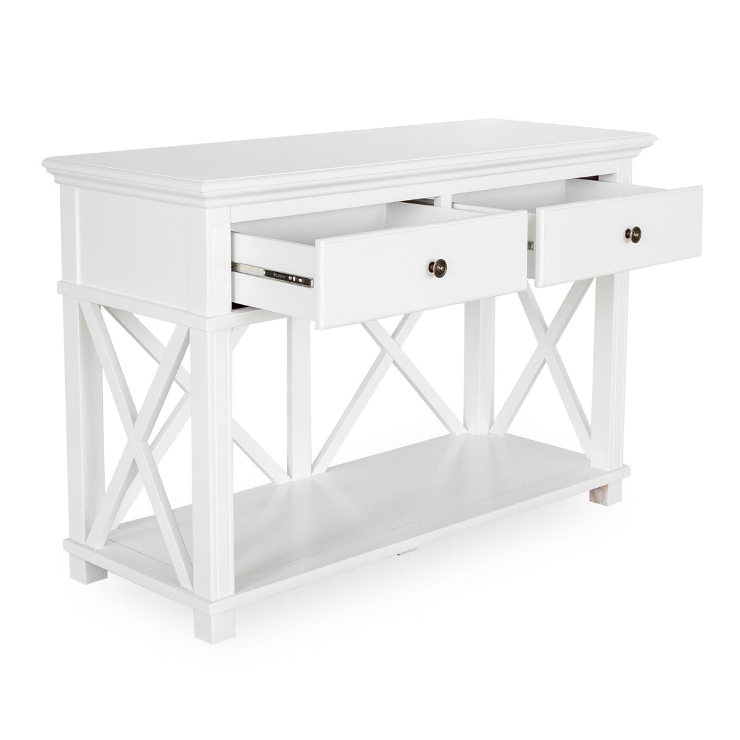 Sorrento 2 Drawer White Console - OneWorld Collection