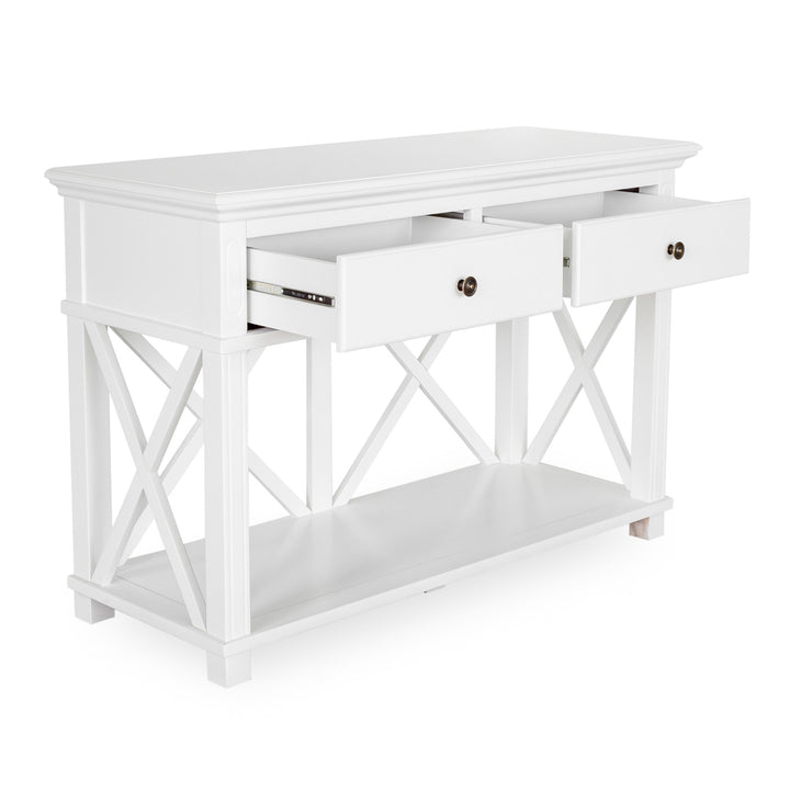 Sorrento 2 Drawer White Console - OneWorld Collection