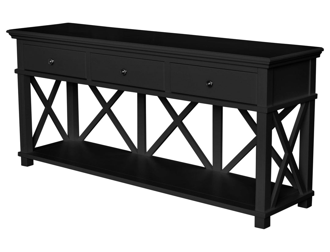Sorrento Black 3 Drawer Console - OneWorld Collection
