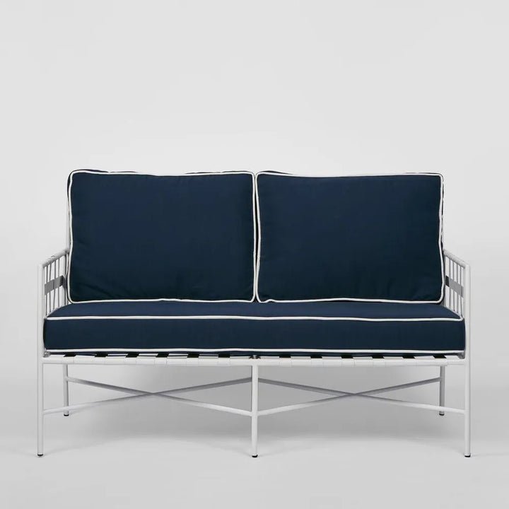 Sheffield Iron Lounge White/Navy -Outdoor