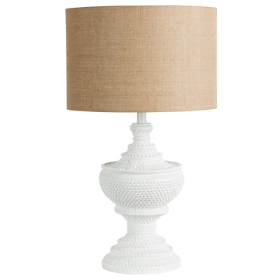 Amarillo White Textured Lamp W/ Natural Shade