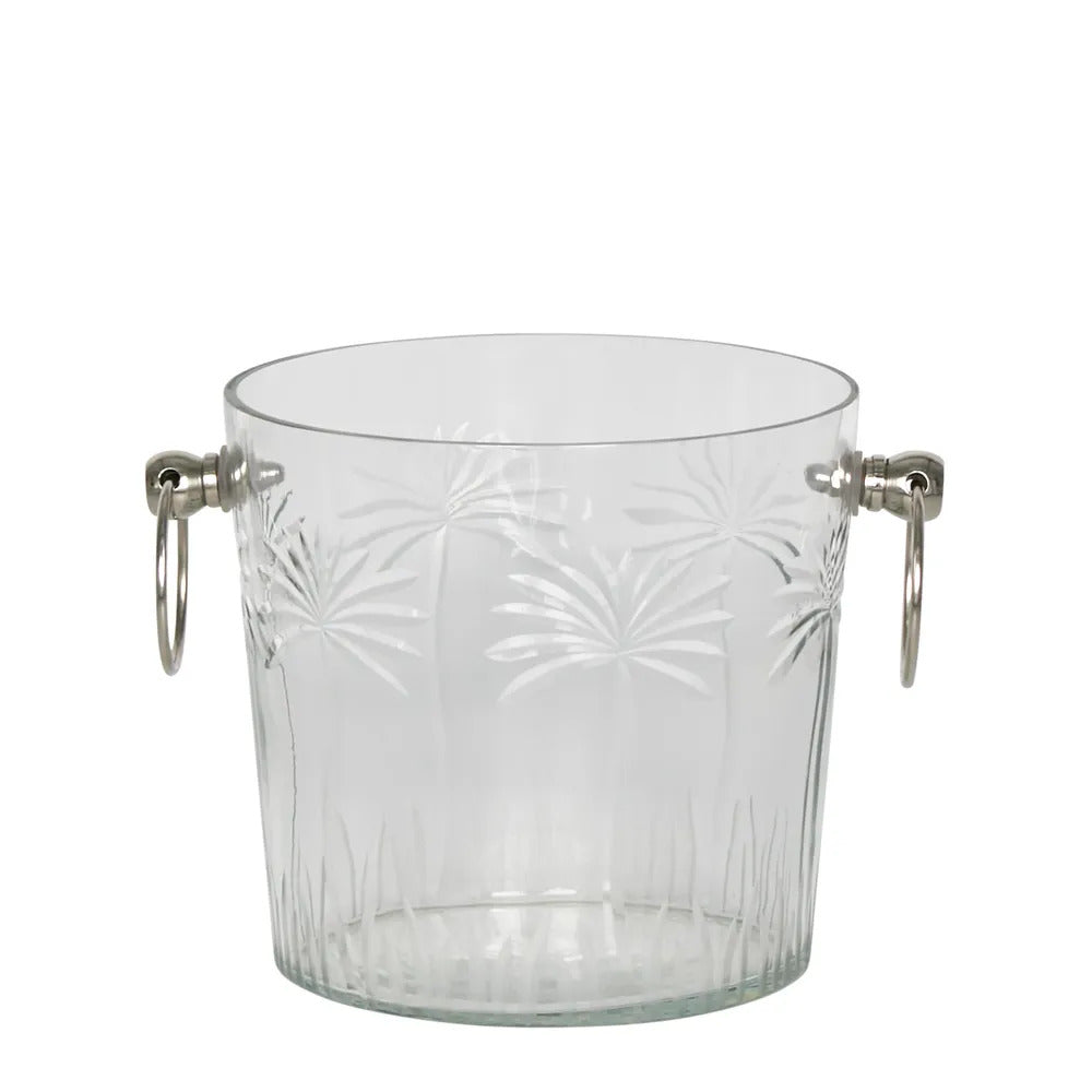 Palm Glass Ice Bucket Small