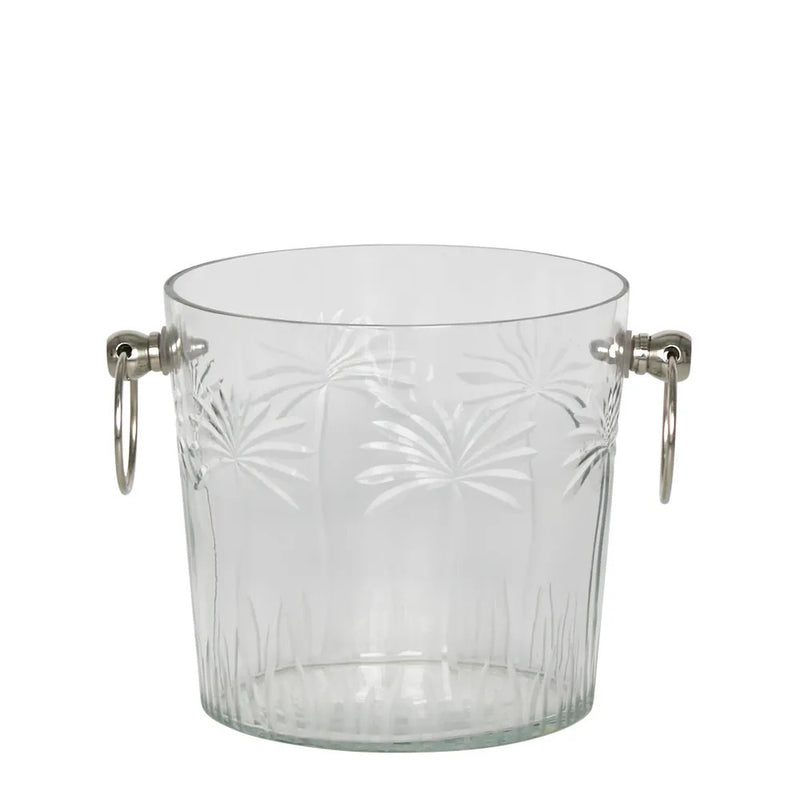 Minerva Palm Glass Ice Bucket Small
